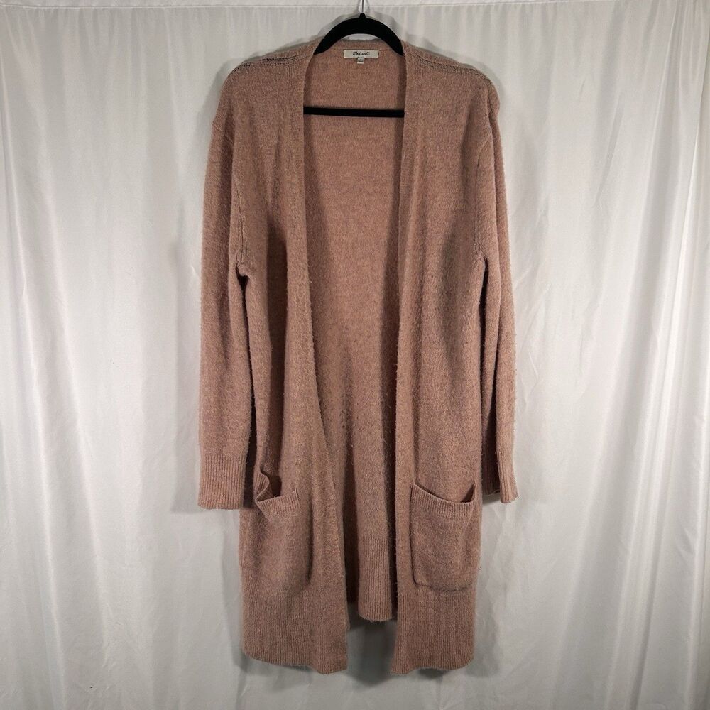 Madewell Wool Alpaca Blend Cardigan Women's Small Pink Open Front Pockets